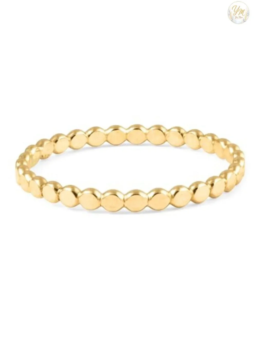 14k Gold Filled Handmade Stacking Ring Dainty Smashed Bead Band Women's Jewelry